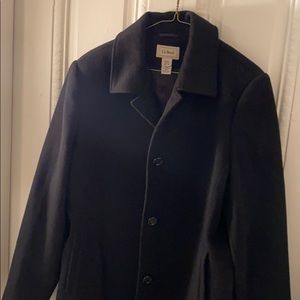 L.L. Bean Black Wool Cashmere Blend Coat 18